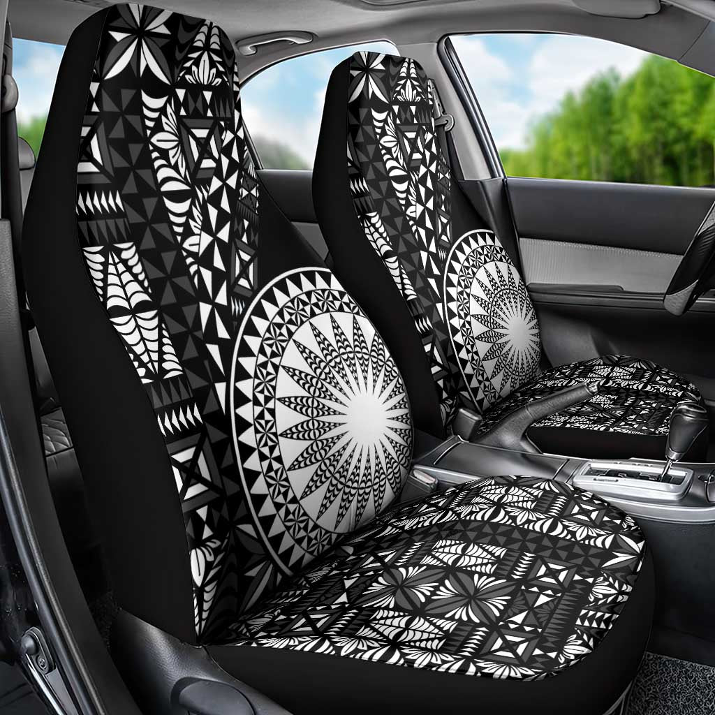 Black Tongan Ngatu Fonulei Pattern Car Seat Cover LT9 - Polynesian Pride