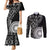 Black Tongan Ngatu Fonulei Pattern Couples Matching Mermaid Dress and Long Sleeve Button Shirt