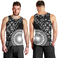Black Tongan Ngatu Fonulei Pattern Men Tank Top