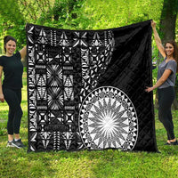 Black Tongan Ngatu Fonulei Pattern Quilt