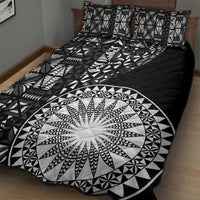 Black Tongan Ngatu Fonulei Pattern Quilt Bed Set LT9 - Polynesian Pride