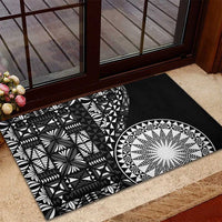 Black Tongan Ngatu Fonulei Pattern Rubber Doormat
