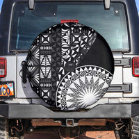 Black Tongan Ngatu Fonulei Pattern Spare Tire Cover