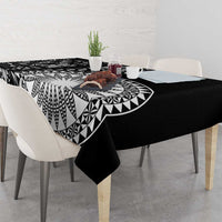 Black Tongan Ngatu Fonulei Pattern Tablecloth