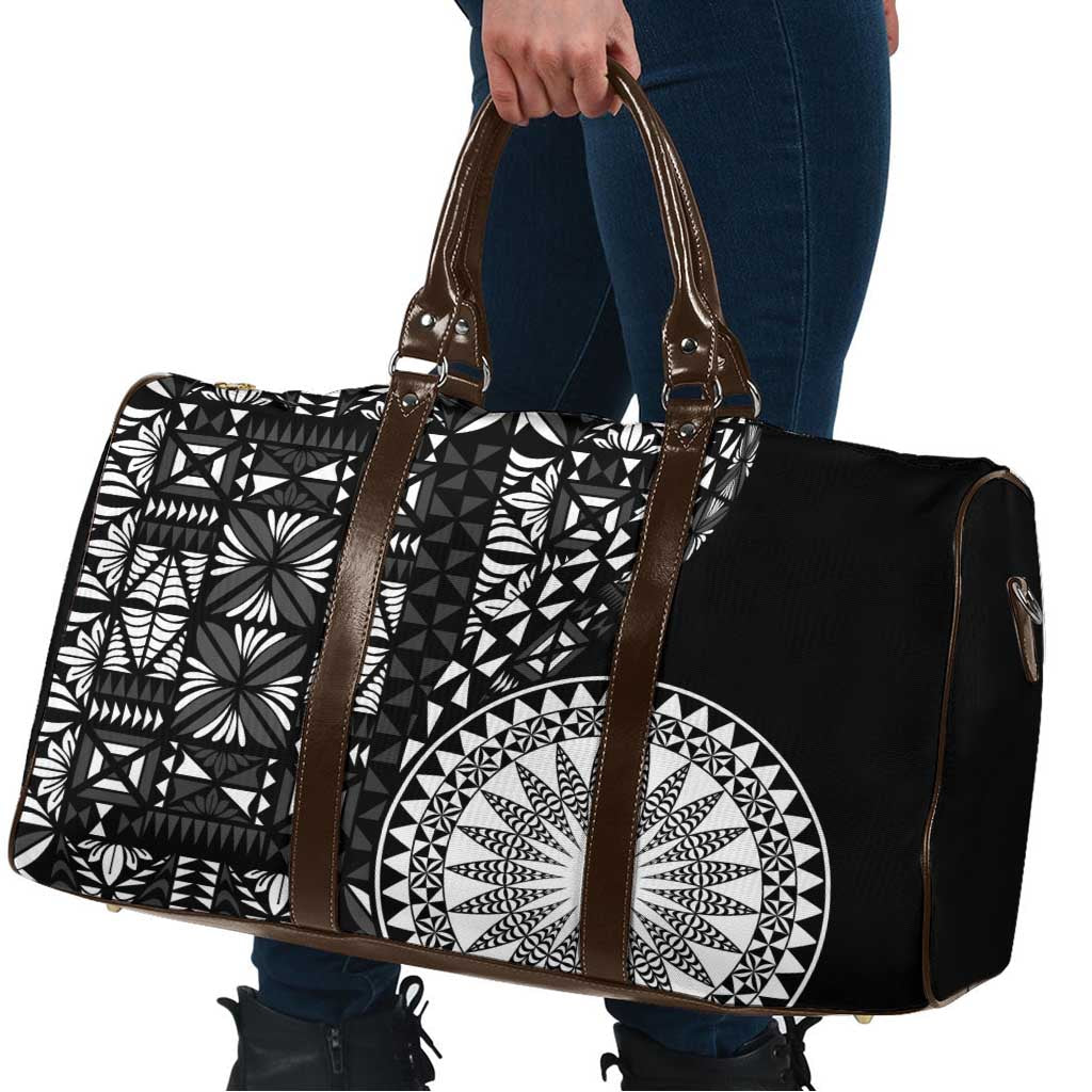 Black Tongan Ngatu Fonulei Pattern Travel Bag - Polynesian Pride