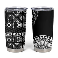 Black Tongan Ngatu Fonulei Pattern Tumbler Cup