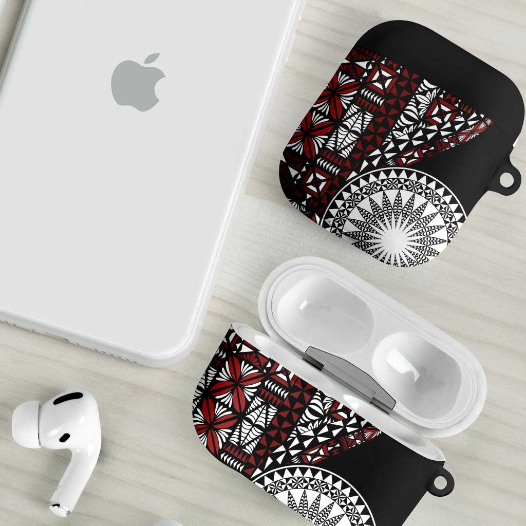 Red Tongan Ngatu Fonulei Pattern AirPods Case - Polynesian Pride