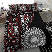 Red Tongan Ngatu Fonulei Pattern Bedding Set