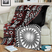 Red Tongan Ngatu Fonulei Pattern Blanket