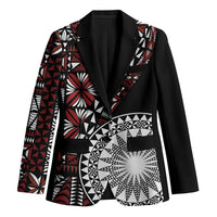 Red Tongan Ngatu Fonulei Pattern Blazer LT9 Unisex Red - Polynesian Pride