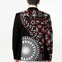 Red Tongan Ngatu Fonulei Pattern Blazer LT9 - Polynesian Pride