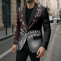 Red Tongan Ngatu Fonulei Pattern Blazer LT9 - Polynesian Pride