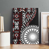 Red Tongan Ngatu Fonulei Pattern Canvas Wall Art