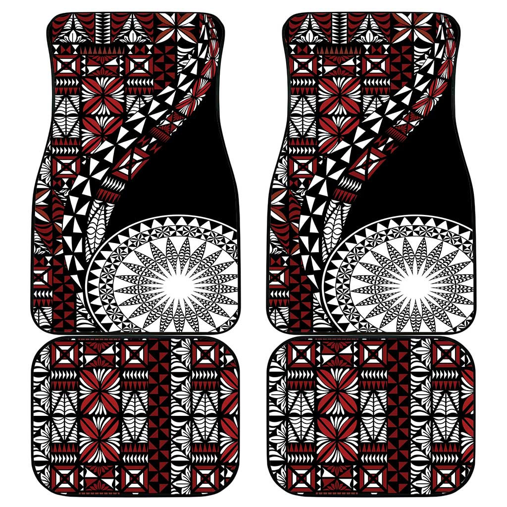 Red Tongan Ngatu Fonulei Pattern Car Mats LT9 - Polynesian Pride