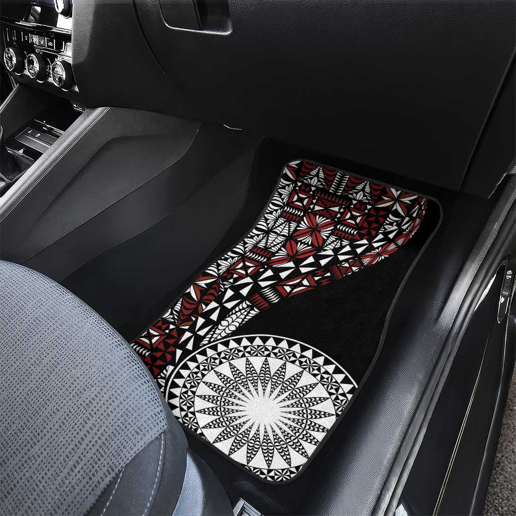 Red Tongan Ngatu Fonulei Pattern Car Mats LT9 - Polynesian Pride