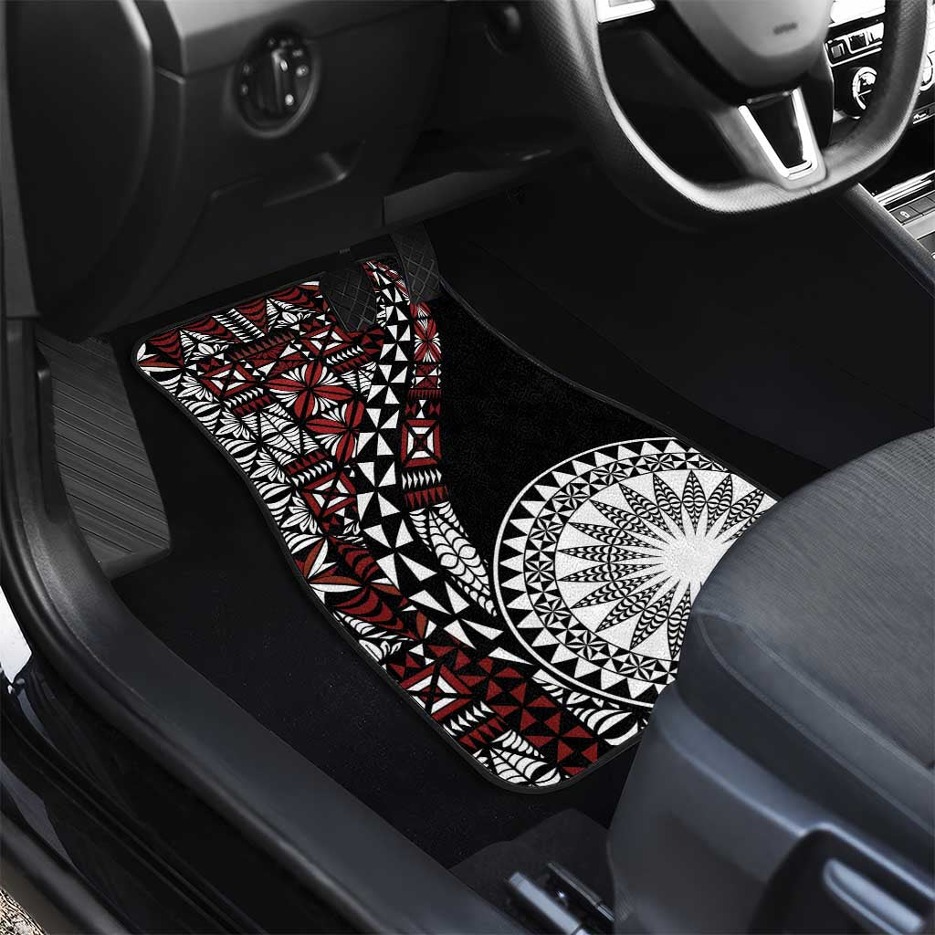 Red Tongan Ngatu Fonulei Pattern Car Mats LT9 - Polynesian Pride