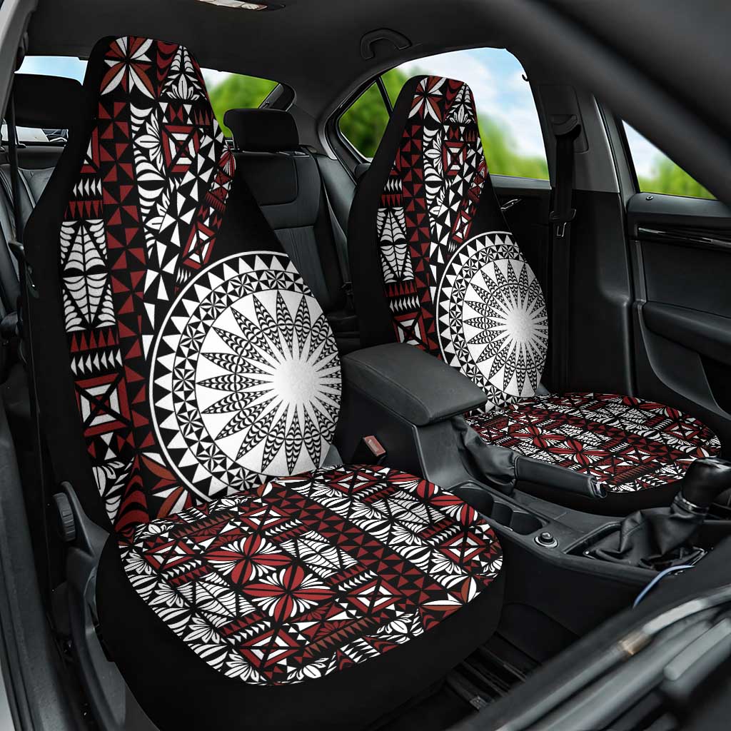 Red Tongan Ngatu Fonulei Pattern Car Seat Cover LT9 One Size Red - Polynesian Pride