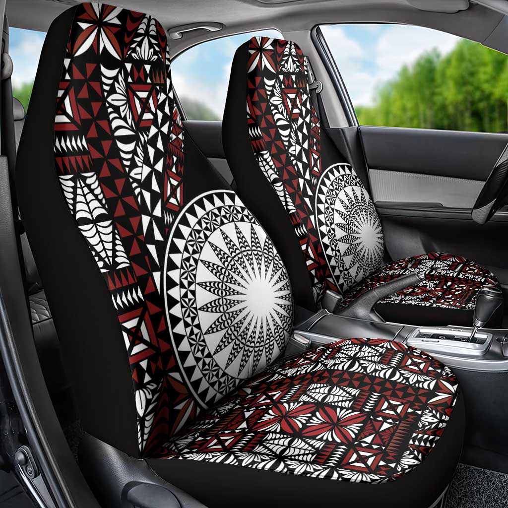 Red Tongan Ngatu Fonulei Pattern Car Seat Cover LT9 - Polynesian Pride