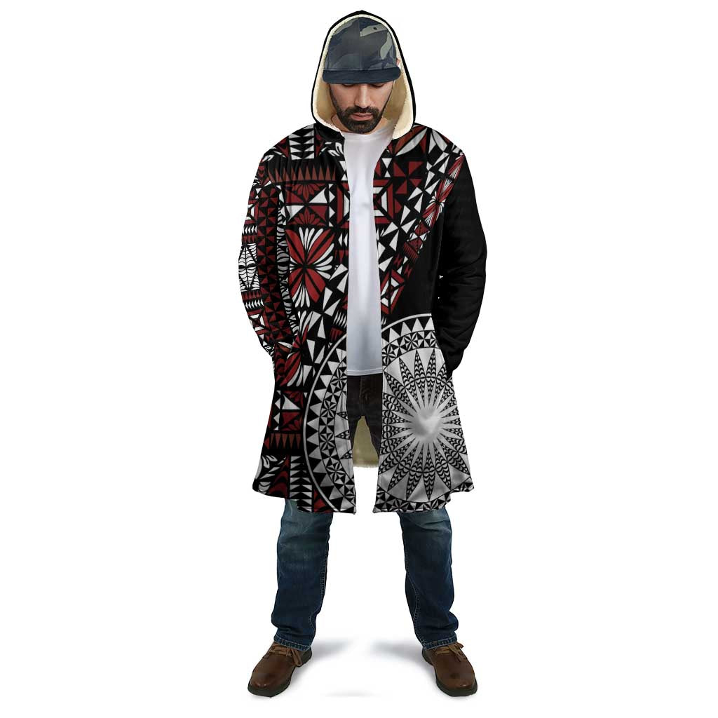 Red Tongan Ngatu Fonulei Pattern Cloak - Polynesian Pride