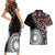 Red Tongan Ngatu Fonulei Pattern Couples Matching Short Sleeve Bodycon Dress and Hawaiian Shirt