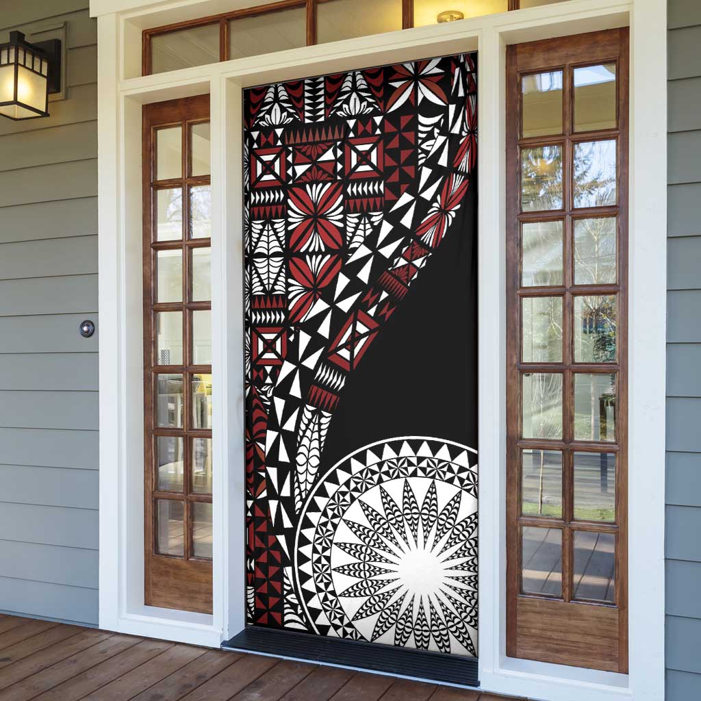 Red Tongan Ngatu Fonulei Pattern Door Cover - Polynesian Pride