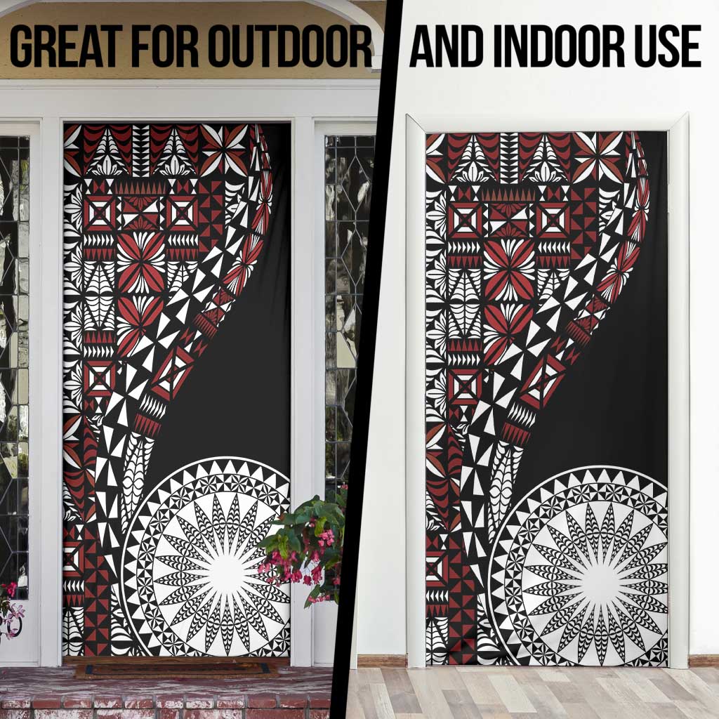 Red Tongan Ngatu Fonulei Pattern Door Cover - Polynesian Pride