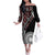 Red Tongan Ngatu Fonulei Pattern Family Matching Off The Shoulder Long Sleeve Dress and Hawaiian Shirt