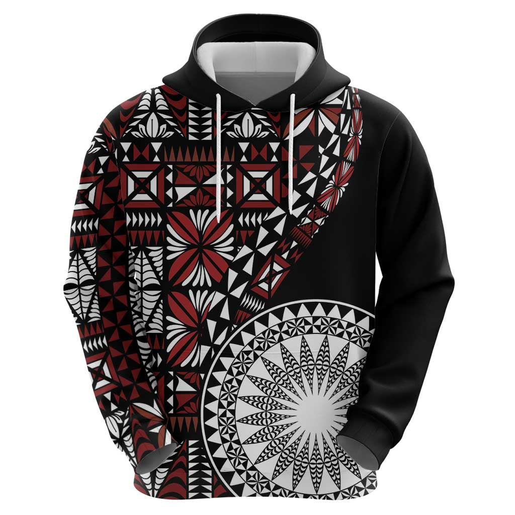 Red Tongan Ngatu Fonulei Pattern Hoodie
