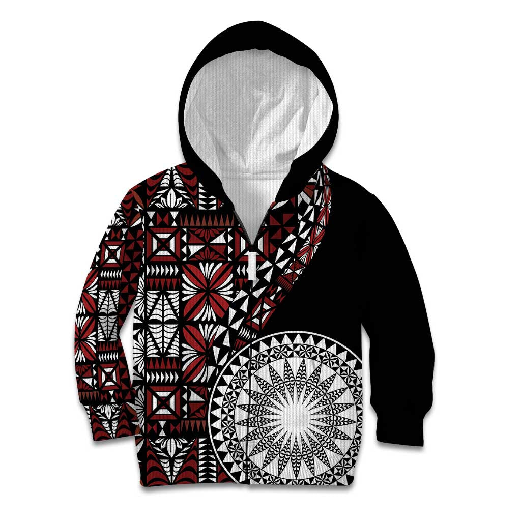 Red Tongan Ngatu Fonulei Pattern Kid Hoodie