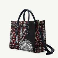 Red Tongan Ngatu Fonulei Pattern Leather Bag - Polynesian Pride