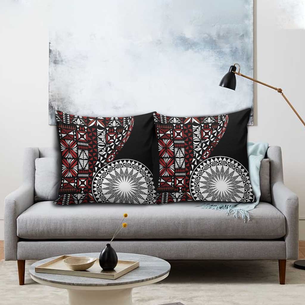 Red Tongan Ngatu Fonulei Pattern Pillow Cover LT9 - Polynesian Pride