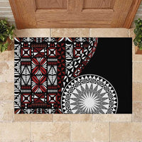 Red Tongan Ngatu Fonulei Pattern Rubber Doormat