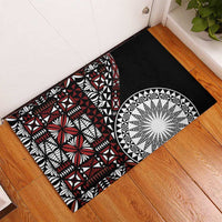 Red Tongan Ngatu Fonulei Pattern Rubber Doormat