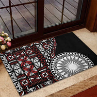 Red Tongan Ngatu Fonulei Pattern Rubber Doormat