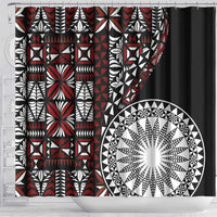 Red Tongan Ngatu Fonulei Pattern Shower Curtain
