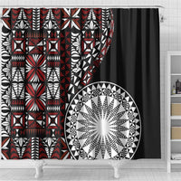 Red Tongan Ngatu Fonulei Pattern Shower Curtain