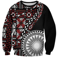 Red Tongan Ngatu Fonulei Pattern Sweatshirt
