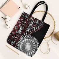 Red Tongan Ngatu Fonulei Pattern Tote Bag - Polynesian Pride
