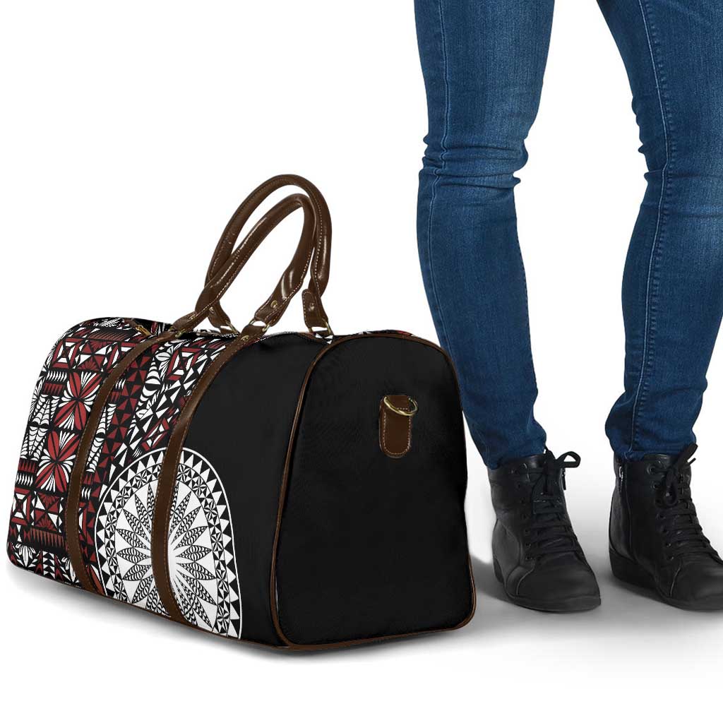 Red Tongan Ngatu Fonulei Pattern Travel Bag - Polynesian Pride
