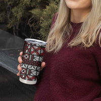 Red Tongan Ngatu Fonulei Pattern Tumbler Cup