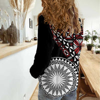 Red Tongan Ngatu Fonulei Pattern Women Casual Shirt LT9 - Polynesian Pride