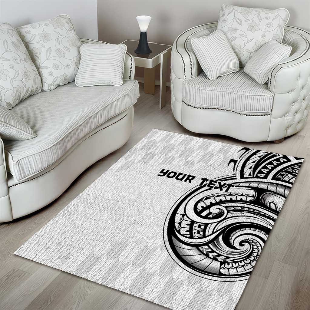 Hawaii and Japanese Culture Personalised Area Rug With Polynesian Tribal Tattoo Style