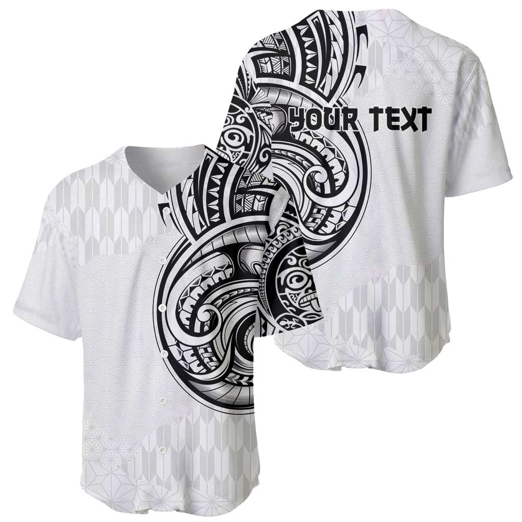 Hawaii and Japanese Culture Personalised Baseball Jersey With Polynesian Tribal Tattoo Style LT9 - Polynesian Pride