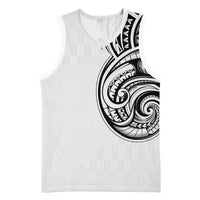 Hawaii and Japanese Culture Personalised Basketball Jersey With Polynesian Tribal Tattoo Style LT9 Unisex White - Polynesian Pride