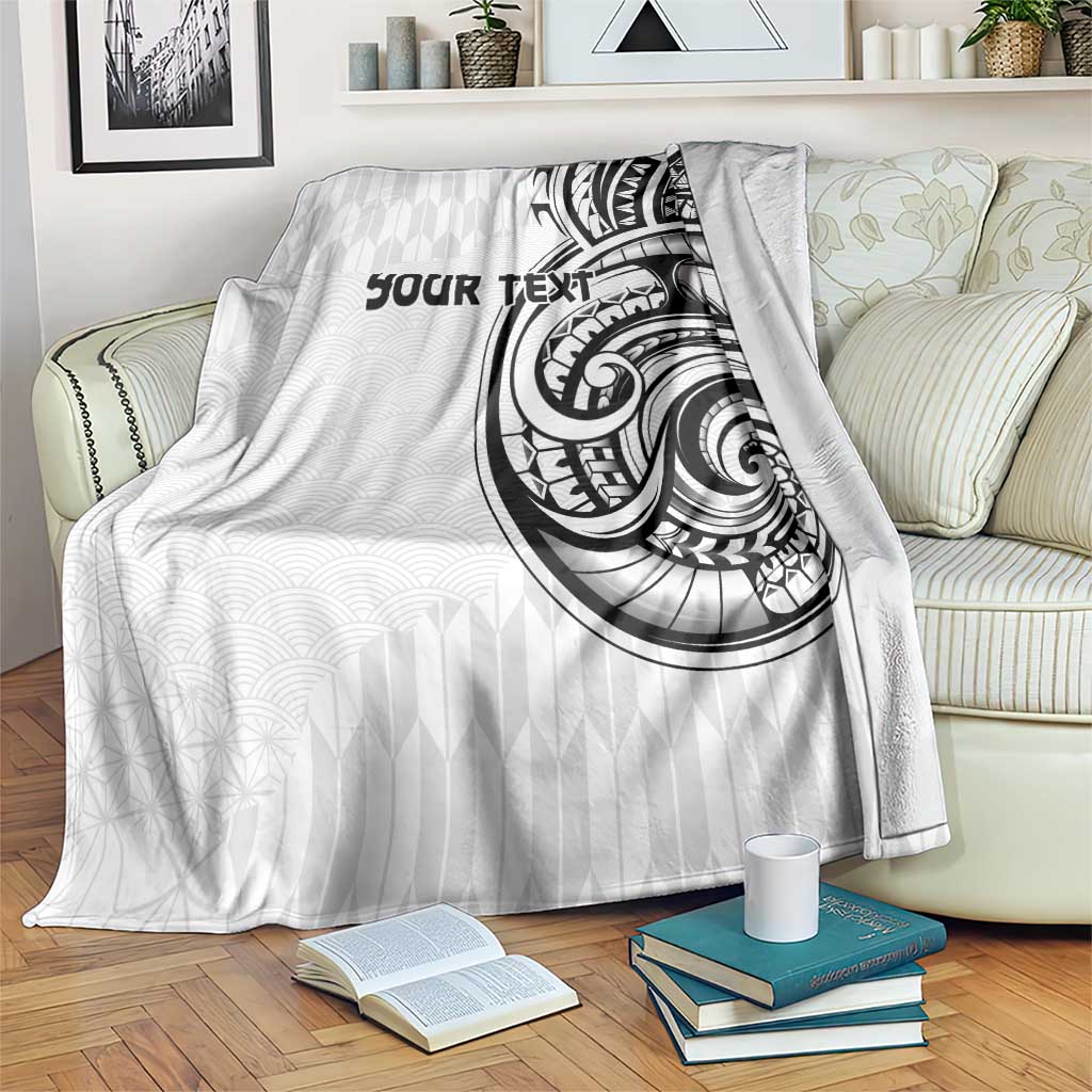 Hawaii and Japanese Culture Personalised Blanket With Polynesian Tribal Tattoo Style