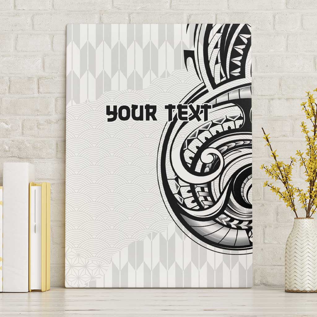 Hawaii and Japanese Culture Personalised Canvas Wall Art With Polynesian Tribal Tattoo Style