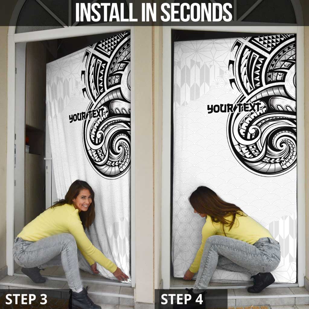 Hawaii and Japanese Culture Personalised Door Cover With Polynesian Tribal Tattoo Style - Polynesian Pride