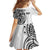 Hawaii and Japanese Culture Personalised Family Matching Off The Shoulder Long Sleeve Dress and Hawaiian Shirt With Polynesian Tribal Tattoo Style