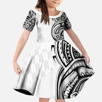 Hawaii and Japanese Culture Personalised Family Matching Off Shoulder Maxi Dress and Hawaiian Shirt With Polynesian Tribal Tattoo Style