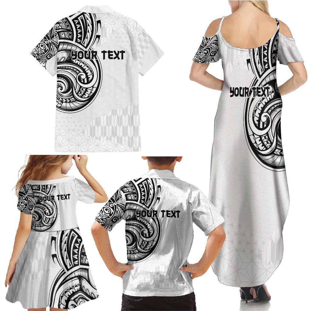Hawaii and Japanese Culture Personalised Family Matching Summer Maxi Dress and Hawaiian Shirt With Polynesian Tribal Tattoo Style LT9 - Polynesian Pride